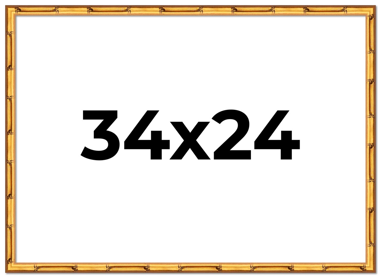 34x24 Bamboo Picture Frame with UV-Resistant Acrylic & Acid Free Backing, Available in 4 Finishes - Brown, Black, Gold, and Natural